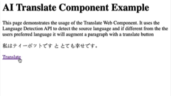 AI Translate a paragraph Element